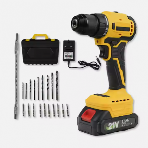 Online shop same type portable household DIY tools set 21V 2Ah electric li-ion battery power brushless cordless drill